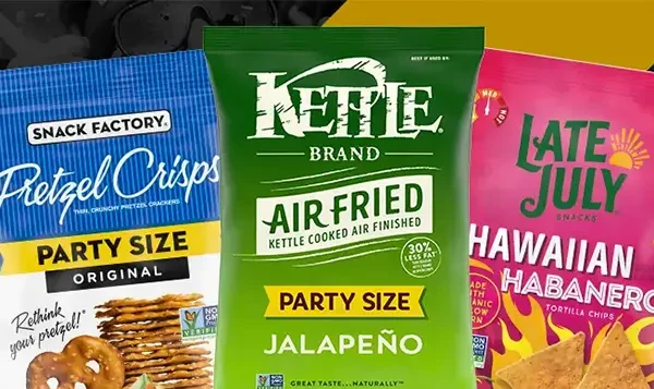 kettle, late july, and snack factory chips
